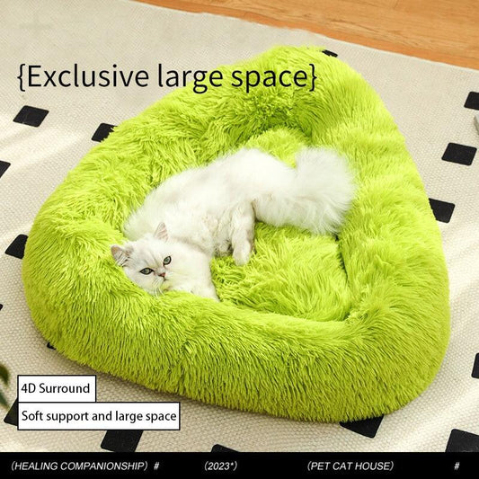 Pet Cat Nest Soft Long Plush Warm Nest For Pet Dog Bed